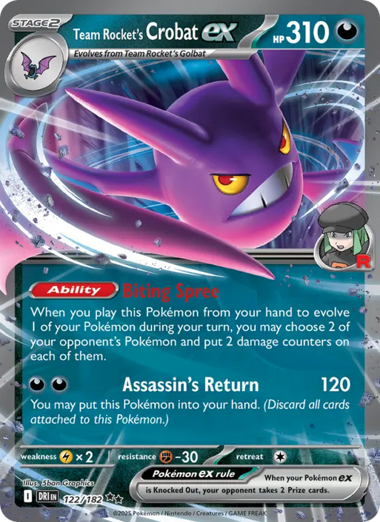Team Rocket's Crobat ex 122 Destined Rivals Pokesingles