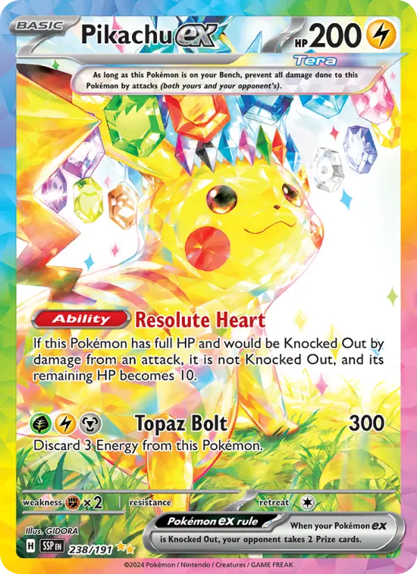 Pikachu ex 238 Surging Sparks Pokesingles