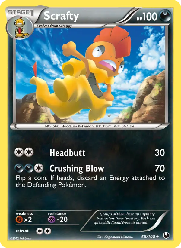 Scrafty 68 Dark Explorers Pokesingles