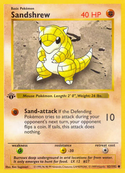 Sandshrew 62 Base Set Pokesingles