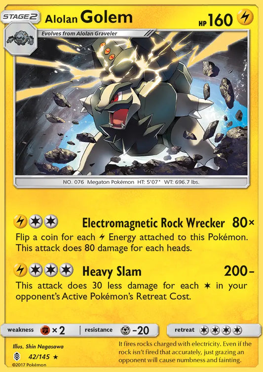 Alolan Golem 42 Guardians Rising Pokesingles