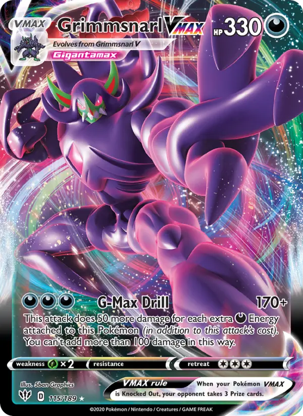 Grimmsnarl VMAX 115 Darkness Ablaze Pokesingles
