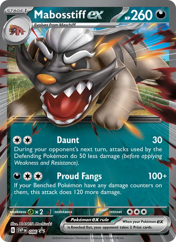 Mabosstiff ex 86 SVP Black Star Promos Pokesingles