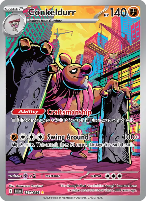 Conkeldurr 127 Black Bolt Pokesingles
