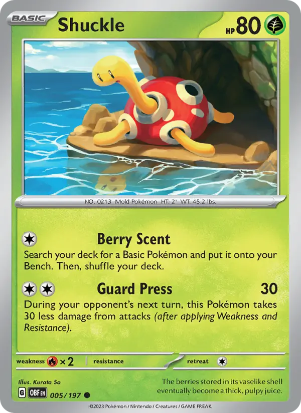 Shuckle 5 Obsidian Flames Pokesingles