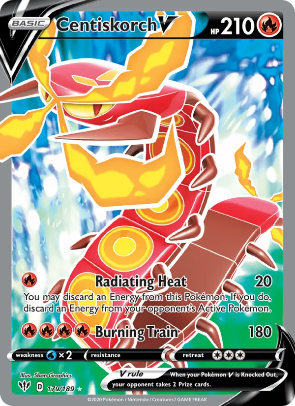 Centiskorch V 179 Darkness Ablaze Pokesingles