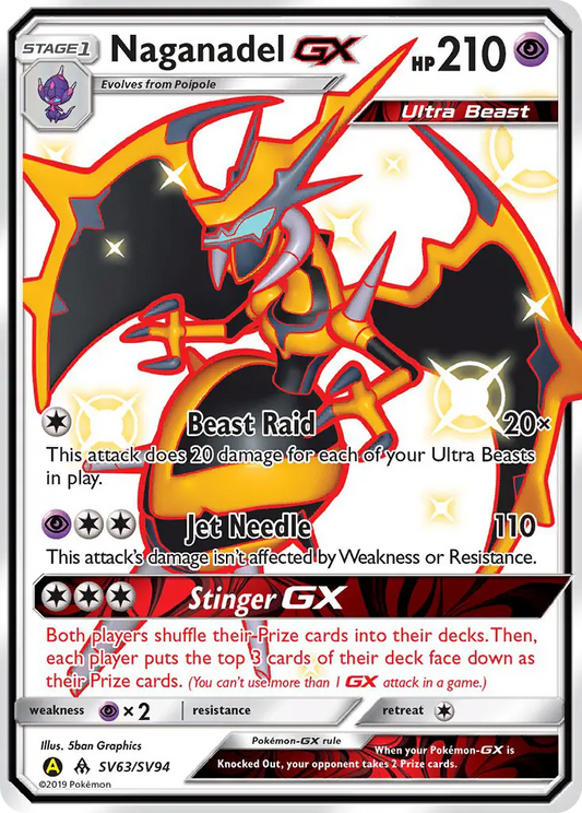 Naganadel-GX SV63 Hidden Fates Shiny Vault Pokesingles