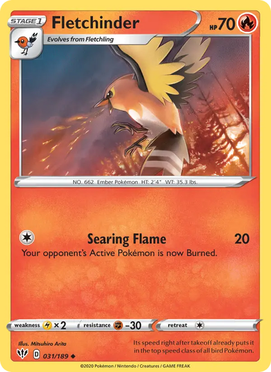 Fletchinder 31 Darkness Ablaze Pokesingles