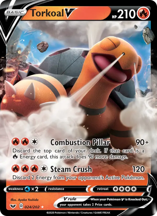 Torkoal V 24 Sword & Shield Pokesingles