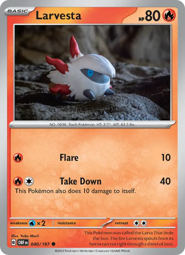 Larvesta 40 Obsidian Flames Pokesingles