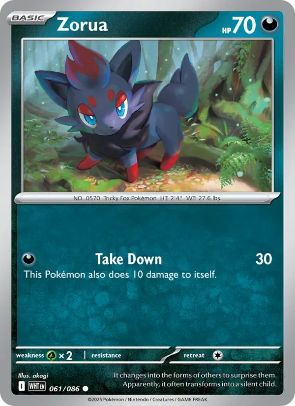 Zorua 61 White Flare Pokesingles