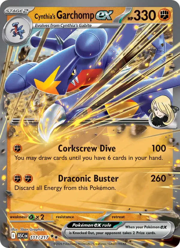 Cynthia's Garchomp ex 111 Ascended Heroes Pokesingles
