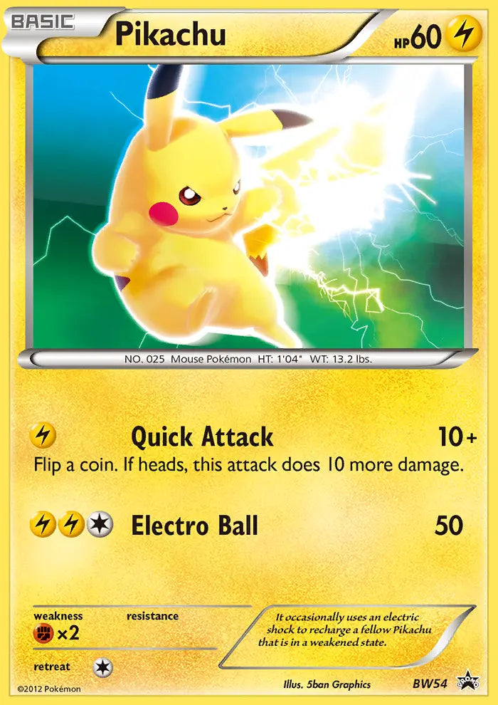 Pikachu BW54 BW Black Star Promos Pokesingles