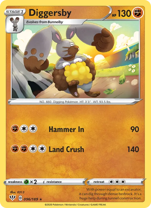 Diggersby 96 Darkness Ablaze Pokesingles