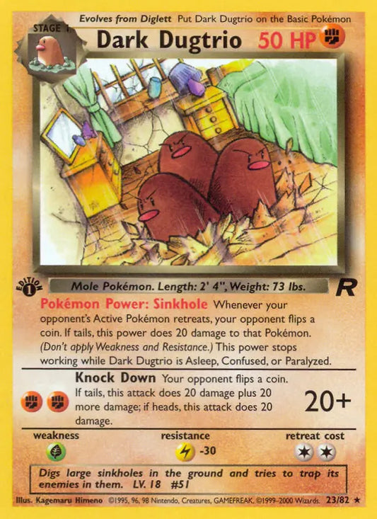 Dark Dugtrio 23 Team Rocket Pokesingles