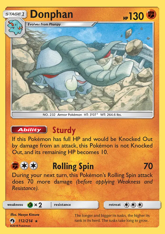 Donphan 112 Lost Thunder Pokesingles