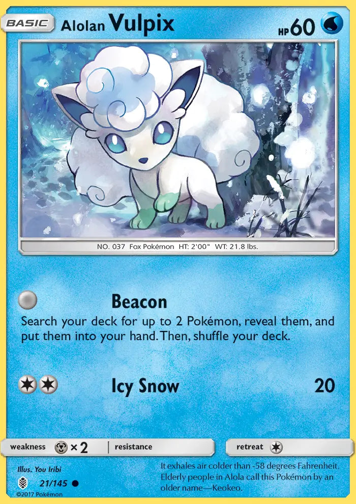 Alolan Vulpix 21 Guardians Rising Pokesingles
