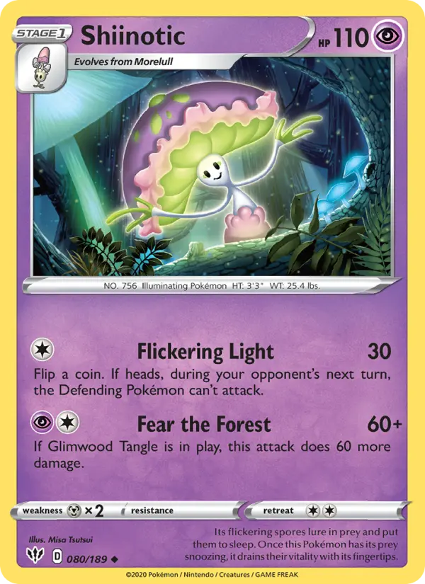 Shiinotic 80 Darkness Ablaze Pokesingles