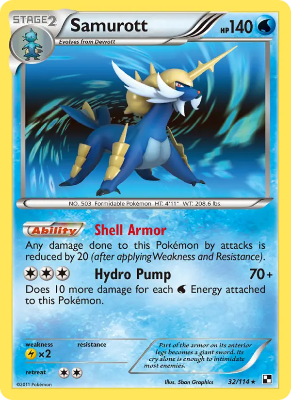 Samurott 32 Black & White Pokesingles