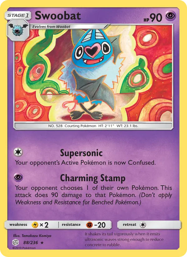 Swoobat 88 Cosmic Eclipse Pokesingles