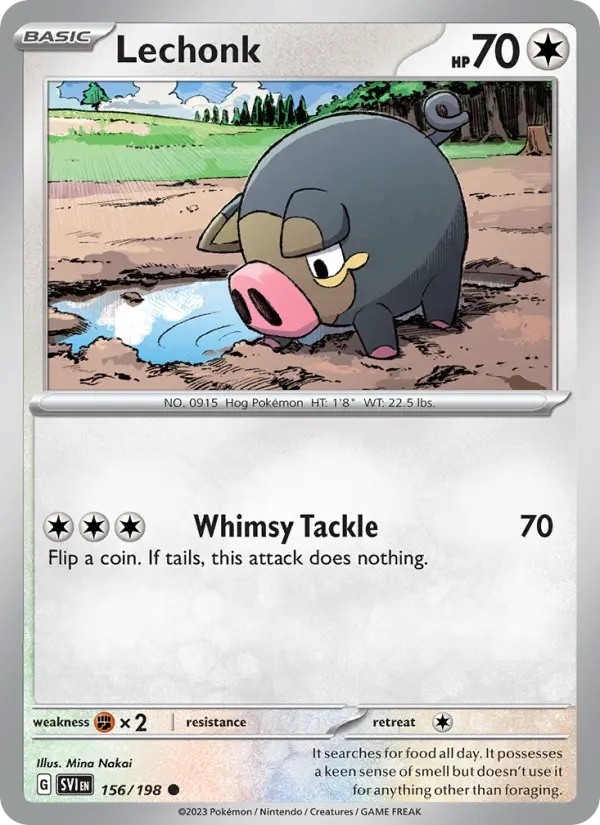 Lechonk 156 Scarlet & Violet Pokesingles