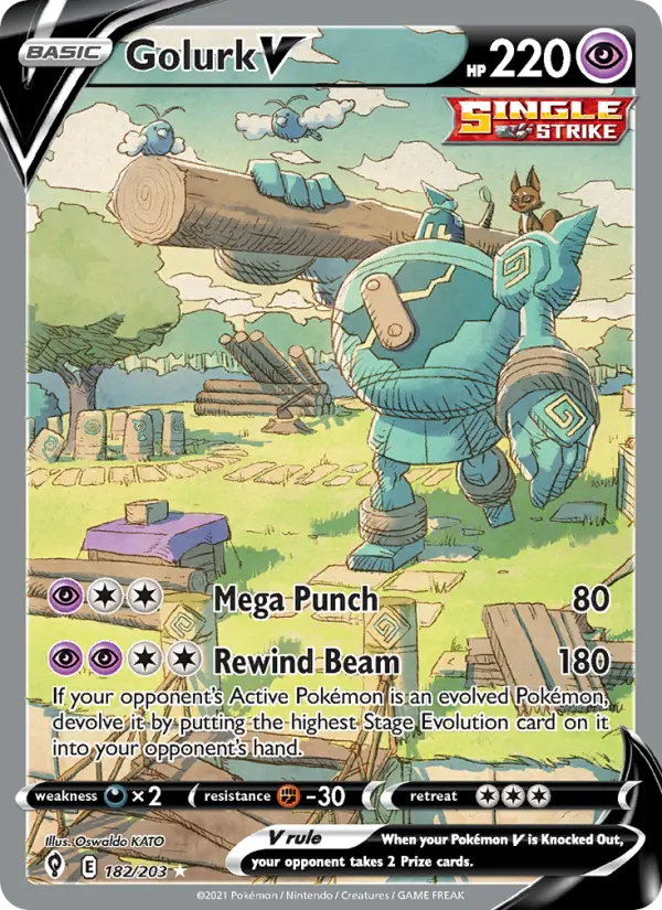 Golurk V 182 Evolving Skies Pokesingles