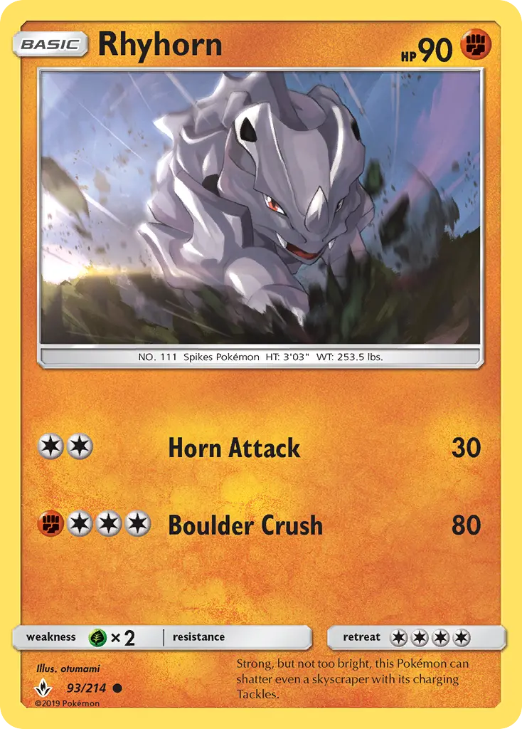 Rhyhorn 93 Unbroken Bonds Pokesingles