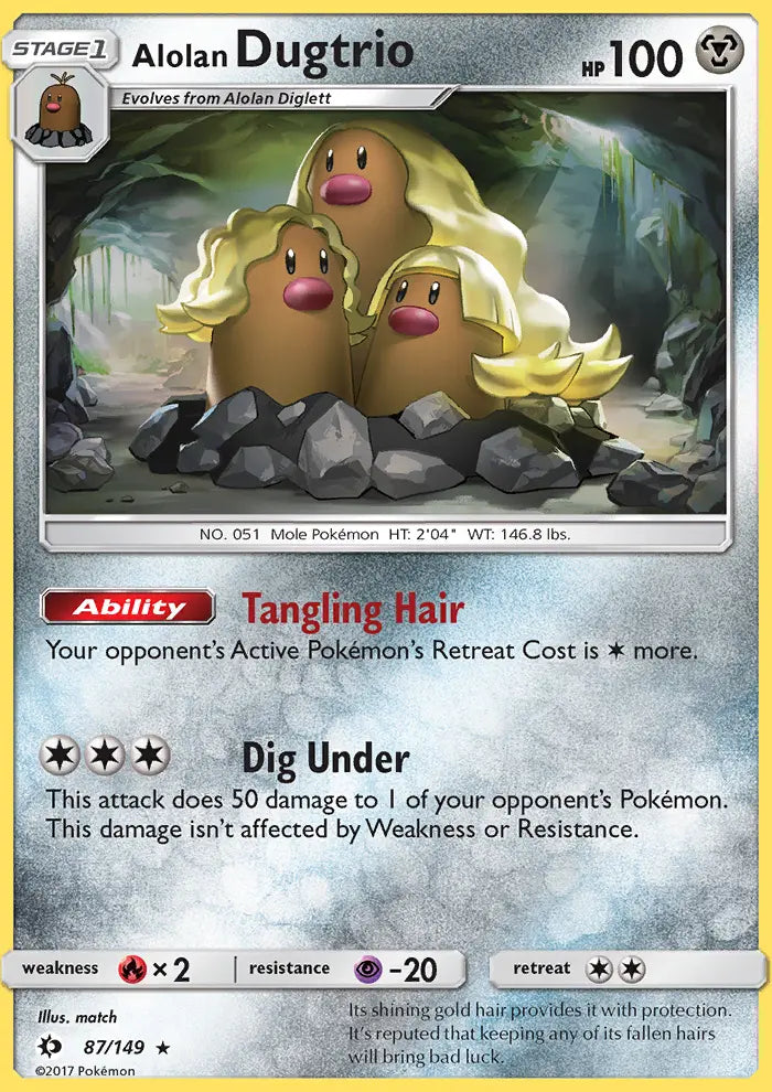 Alolan Dugtrio 87 Sun & Moon Pokesingles
