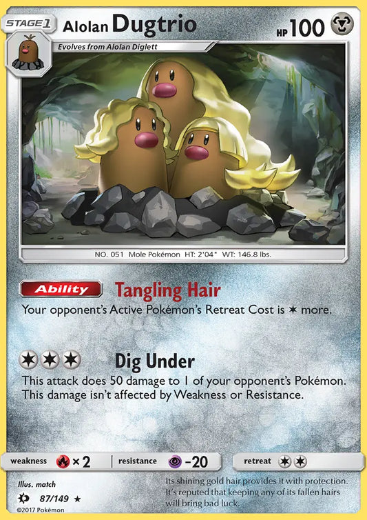 Alolan Dugtrio 87 Sun & Moon Pokesingles