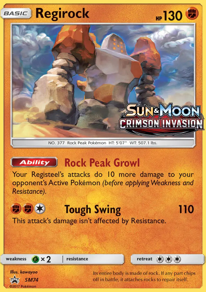 Regirock SM74 SM Black Star Promos Pokesingles
