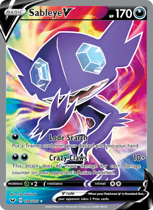 Sableye V 194 Sword & Shield Pokesingles