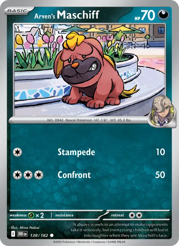 Arven's Maschiff 138 Destined Rivals Pokesingles