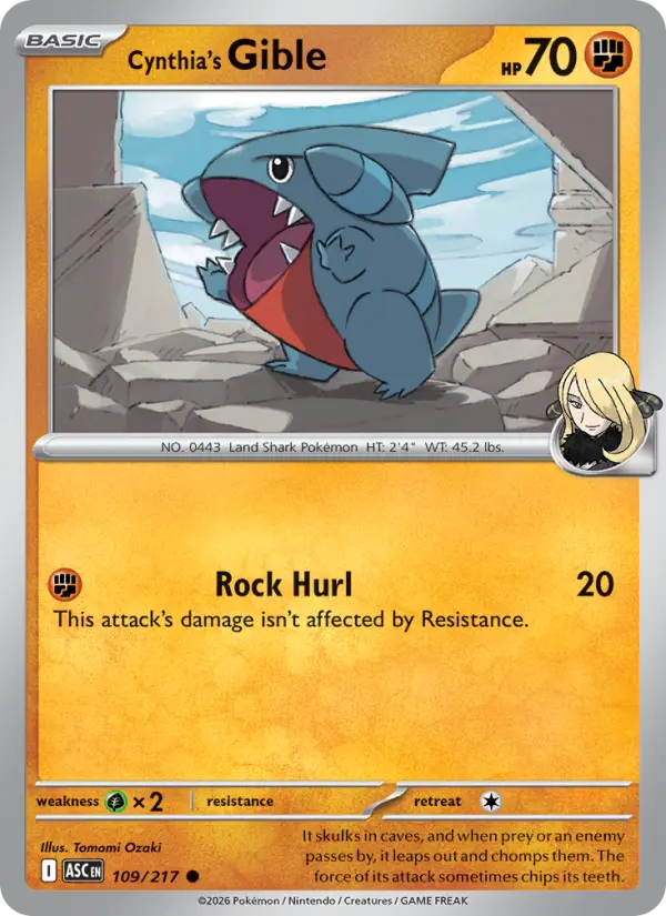 Cynthia's Gible 109 Ascended Heroes Pokesingles