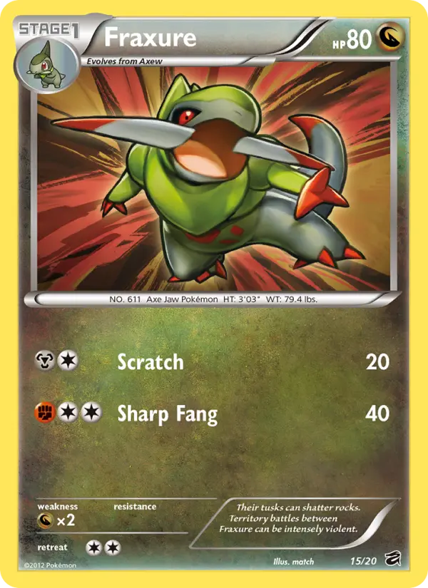 Fraxure 15 Dragon Vault Pokesingles
