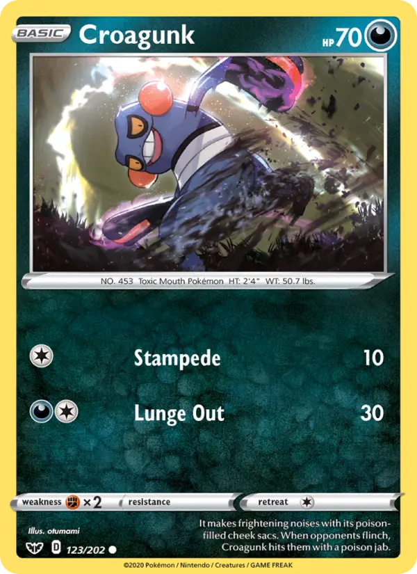 Croagunk 123 Sword & Shield Pokesingles