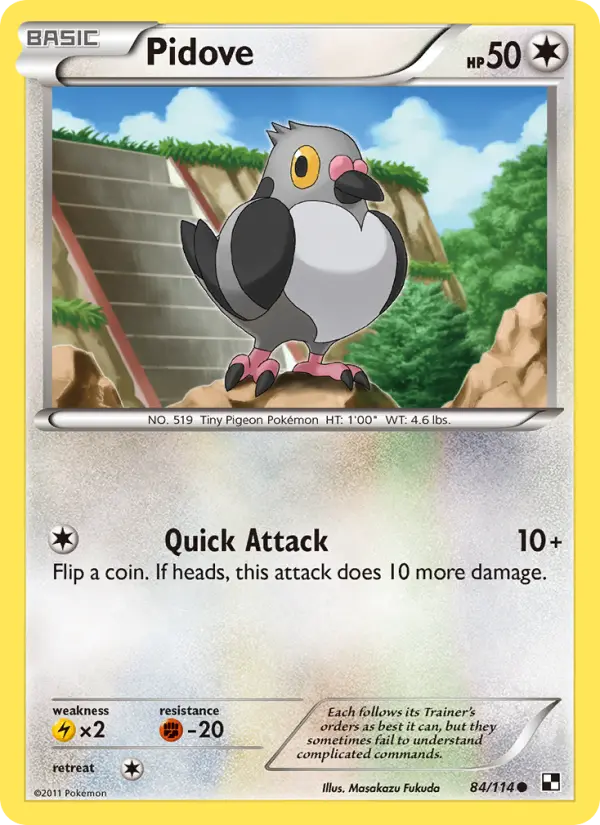 Pidove 84 Black & White Pokesingles