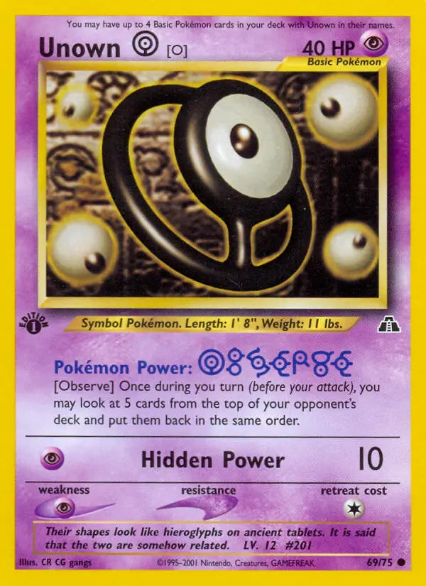 Unown [O] 69 Neo Discovery Pokesingles