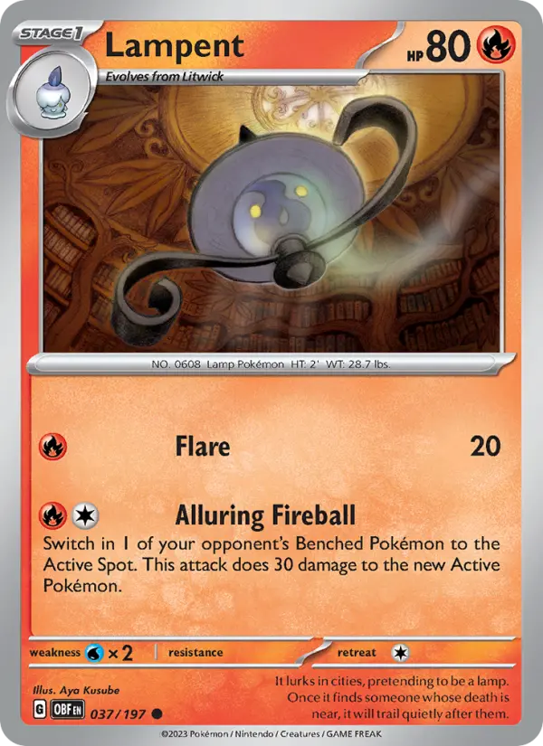 Lampent 37 Obsidian Flames Pokesingles