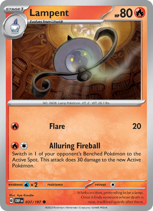 Lampent 37 Obsidian Flames Pokesingles