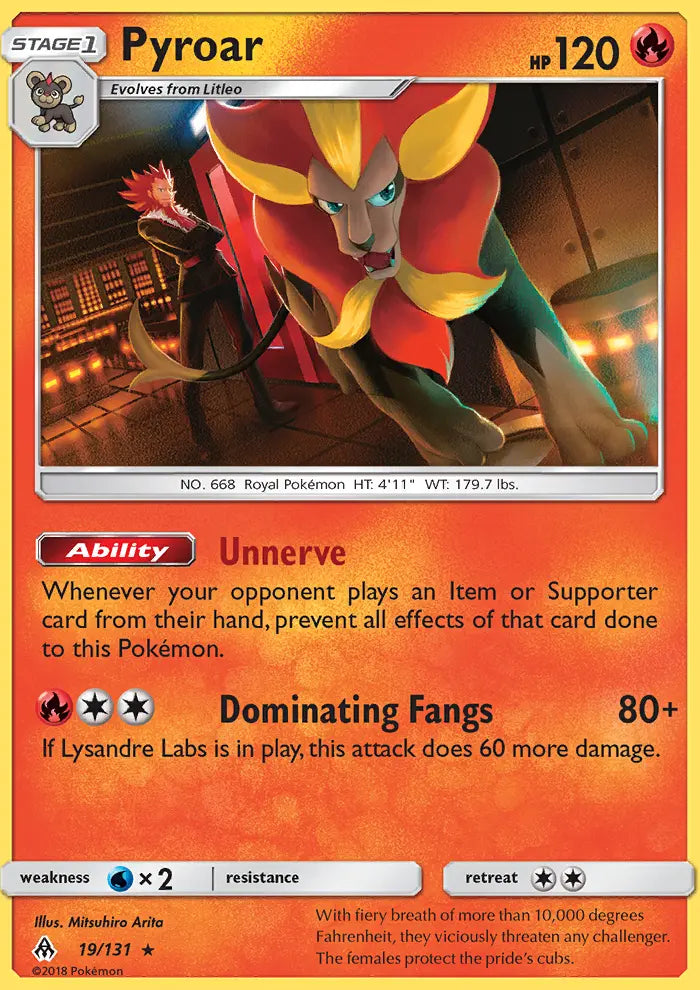 Pyroar 19 Forbidden Light Pokesingles