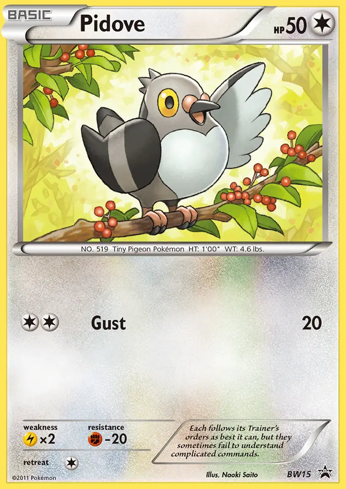 Pidove BW15 BW Black Star Promos Pokesingles