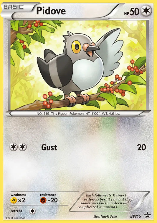 Pidove BW15 BW Black Star Promos Pokesingles