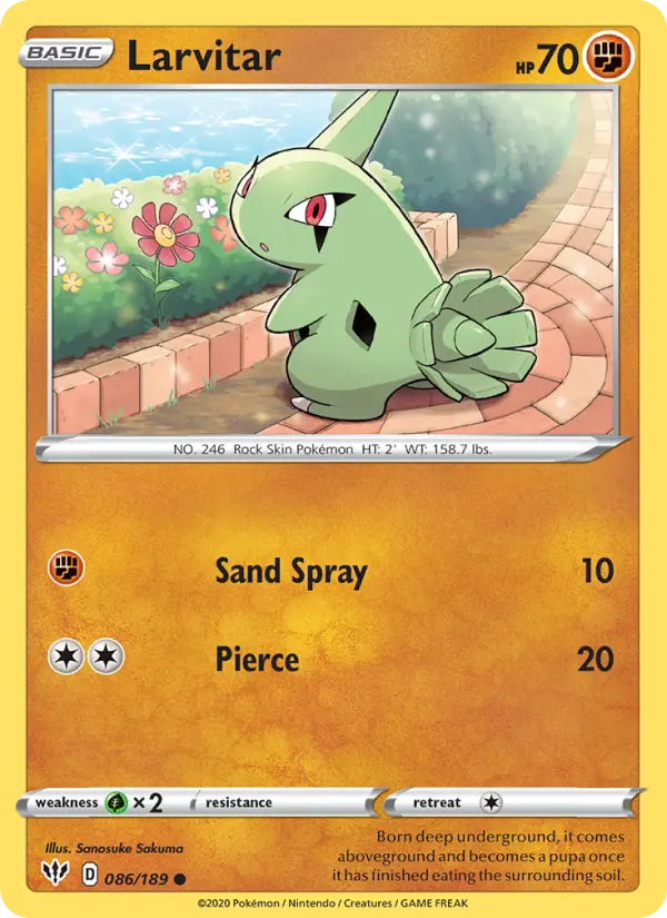 Larvitar 86 Darkness Ablaze Pokesingles