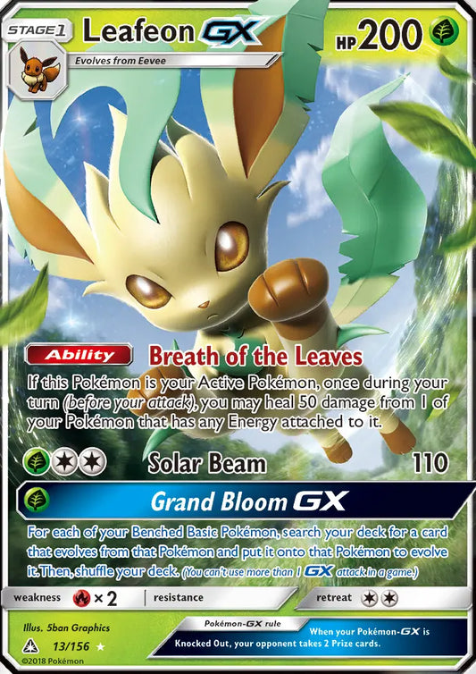 Leafeon GX 13 Ultra Prism Pokesingles