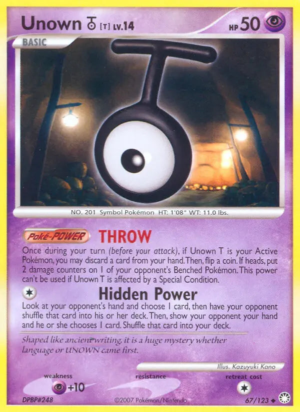 Unown T 67 Mysterious Treasures Pokesingles