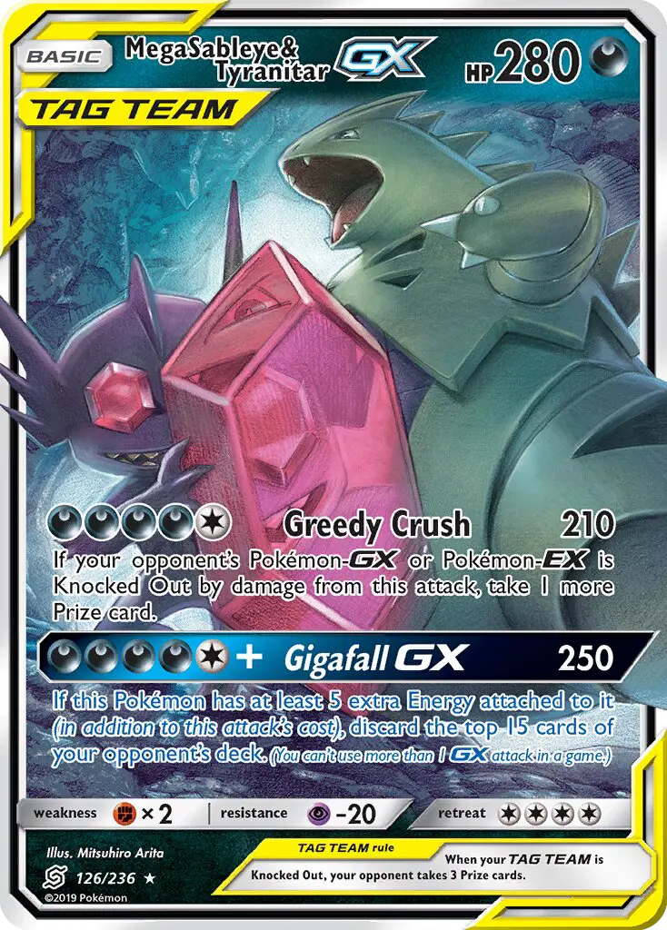 Mega Sableye & Tyranitar GX 126 Unified Minds Pokesingles