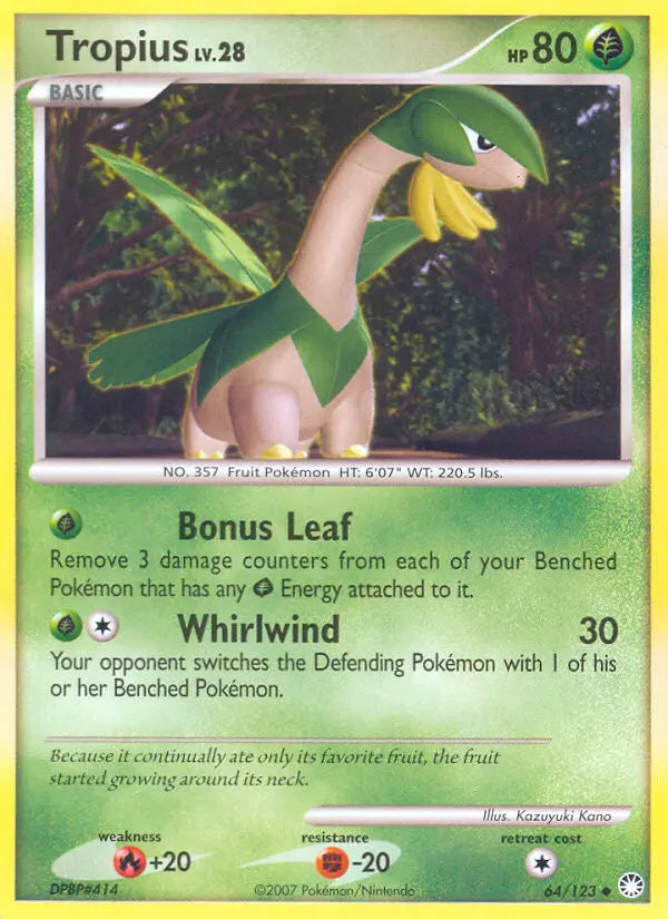 Tropius 64 Mysterious Treasures Pokesingles