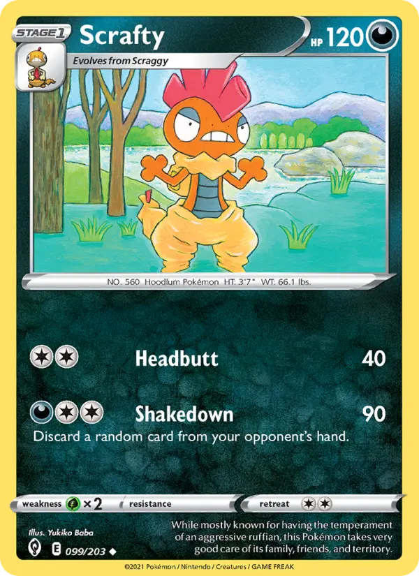 Scrafty 99 Evolving Skies Pokesingles