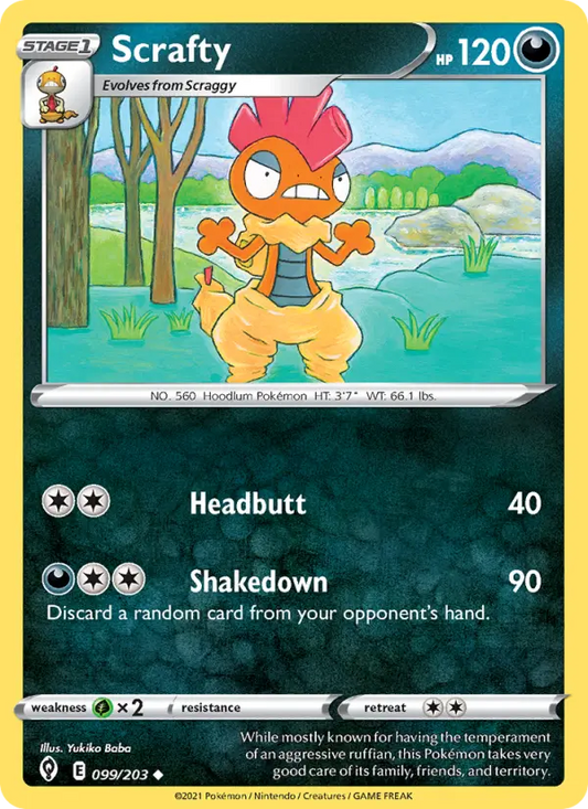 Scrafty 99 Evolving Skies Pokesingles