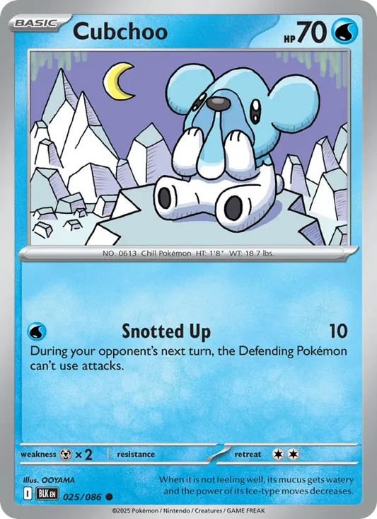 Cubchoo 25 Black Bolt Pokesingles